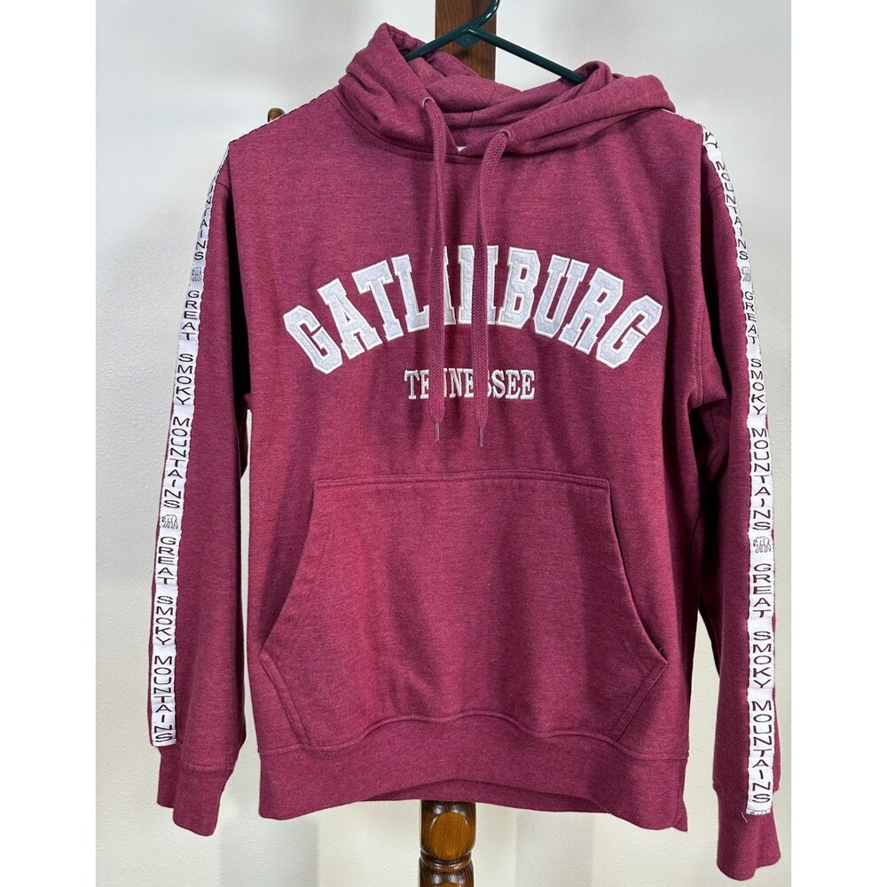 Gatlinburg Tennessee Hoodie Maroon Small Crazy Apparel Pullover Sweatshirt